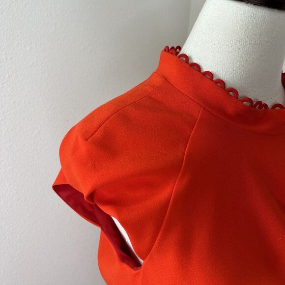 RACHEL COMEY‎ JACMAR DRESS SIZE 4 BRIGHT RED CREPE S - Picture 5 of 14